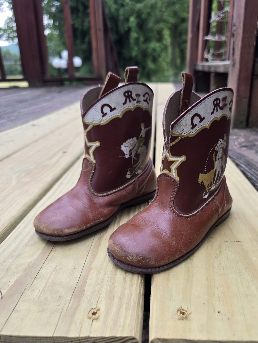 Rare, Vtg, 1950s, Gene Autry, Childrens Red Leather Cowboy Boots